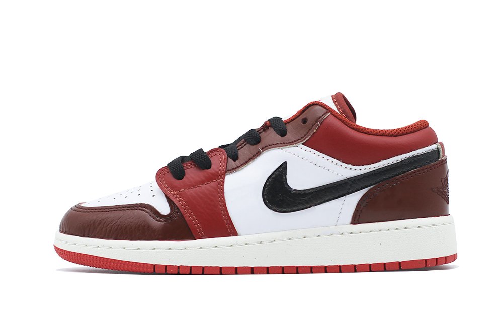 Jordan Air Jordan 1 Dark Shadow Fiery Red Low-Top Vintage Basketball Shoes Women's Red