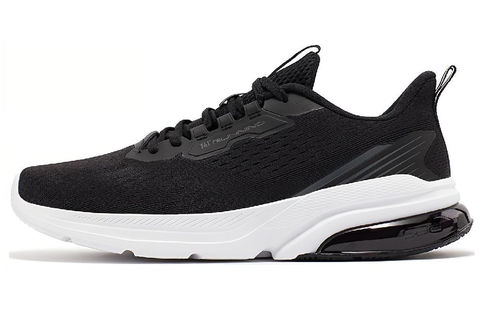 361° Anti Slip Wear Resistant Low Top Running Shoes Men's Black White