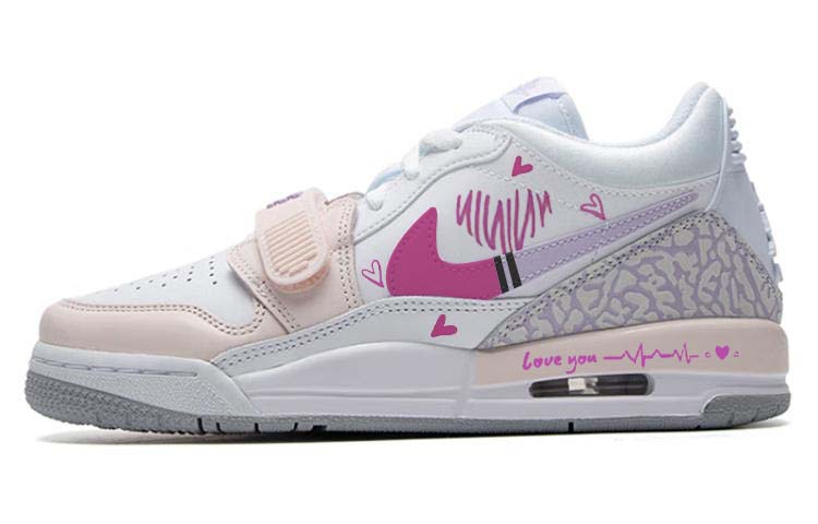 JORDAN Legacy 312 Vintage Basketball Shoes Women's Low Top Pink/Purple