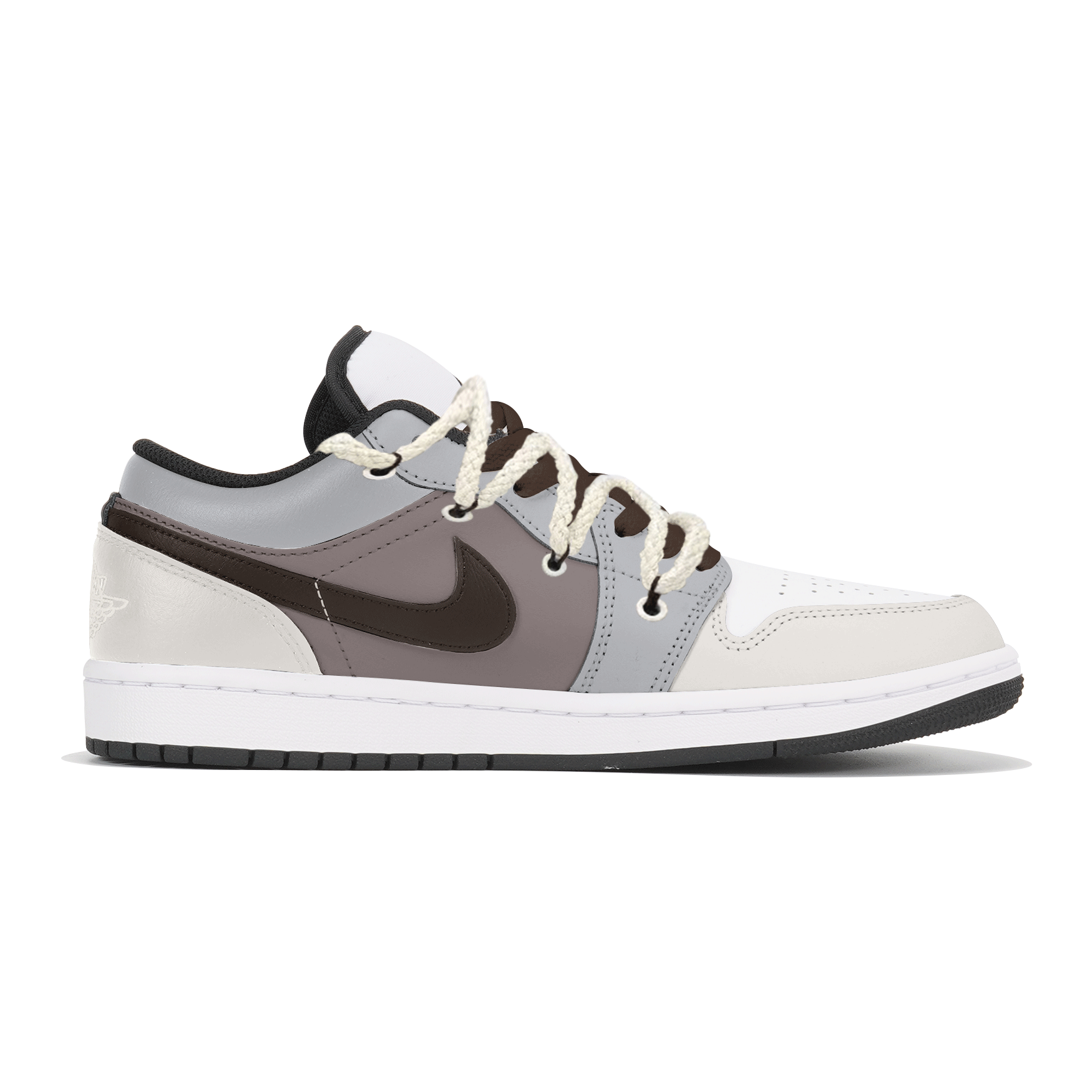 Jordan Air Jordan 1 Wear-Resistant Breathable Slip-Resistant Low-Top Vintage Basketball Shoes Men's White Black купить в интернет-магазине Yoocart с быстрой доставкой по России.