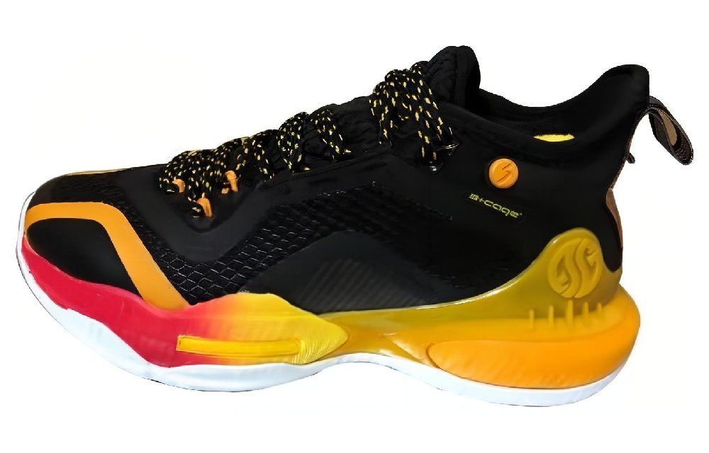 361° AG 2 Cushioning Wear-Resistant Mid-Top Basketball Shoes Men's Black Orange