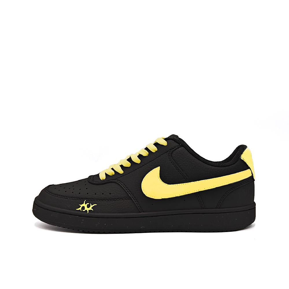 Nike Court Vision Non-slip Lightweight Low-Top Skateboard Shoes Unisex Black Yellow
