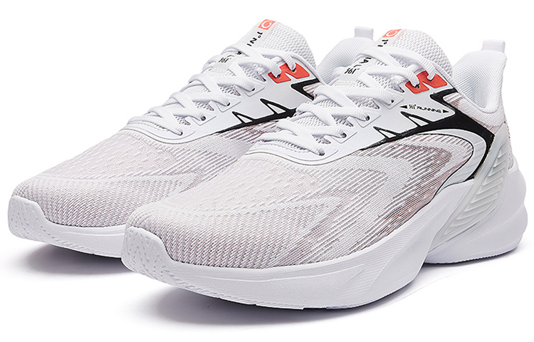 361° Cushioning, Slip Resistant, Breathable, Lightweight Low Top Running Shoes Men's White Red