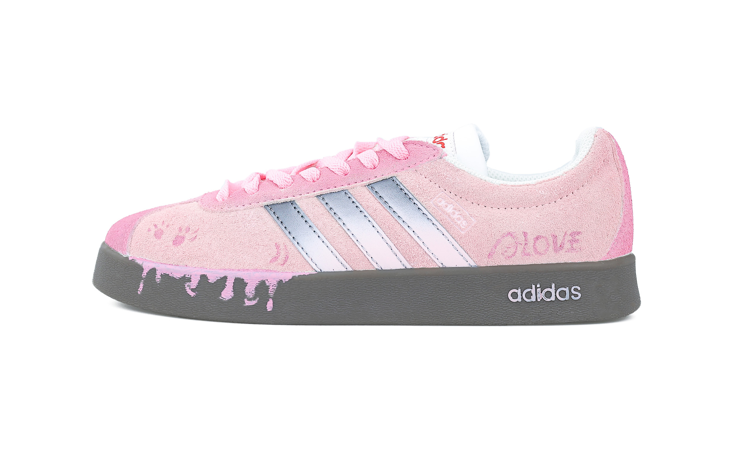 Adidas VL COURT 2.0 Wear resistant And Lightweight Low top Skateboard Shoes Unisex Pink