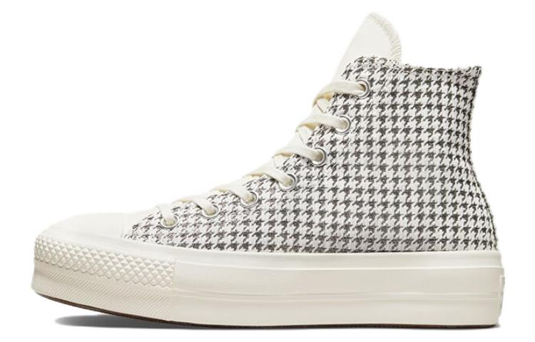 Converse Women's Chuck Taylor All Star Lift Platform High 'Houndstooth Shine Egret Pure Silver' Women's