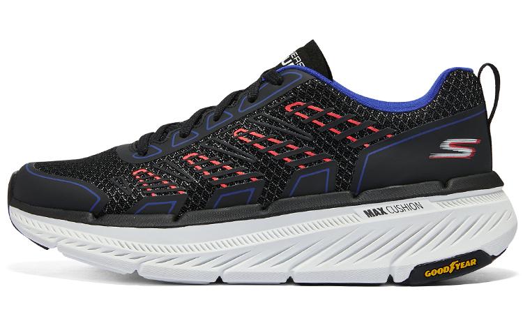 Skechers Cushioned Slip-Resistant Low-Top Running Shoes Men's Charcoal Black