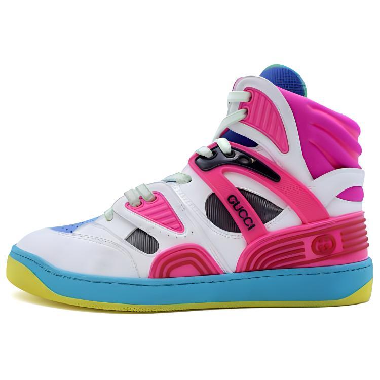 GUCCI Women's Basket High 'White Pink Blue' Women's