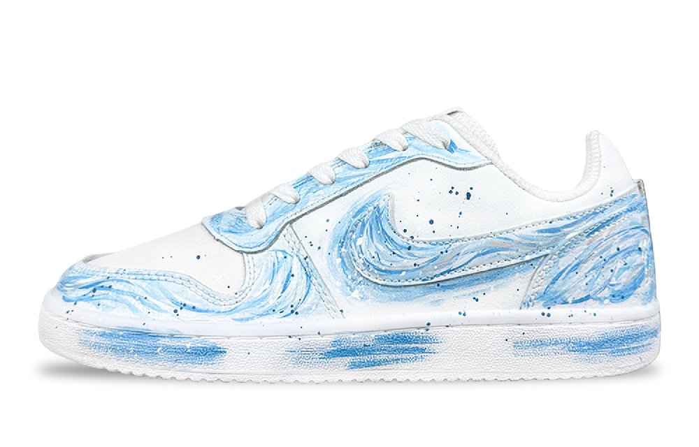 Nike EBERNON Tsunami Abrasion Resistant Low Top Skateboard Shoes Unisex Blue White