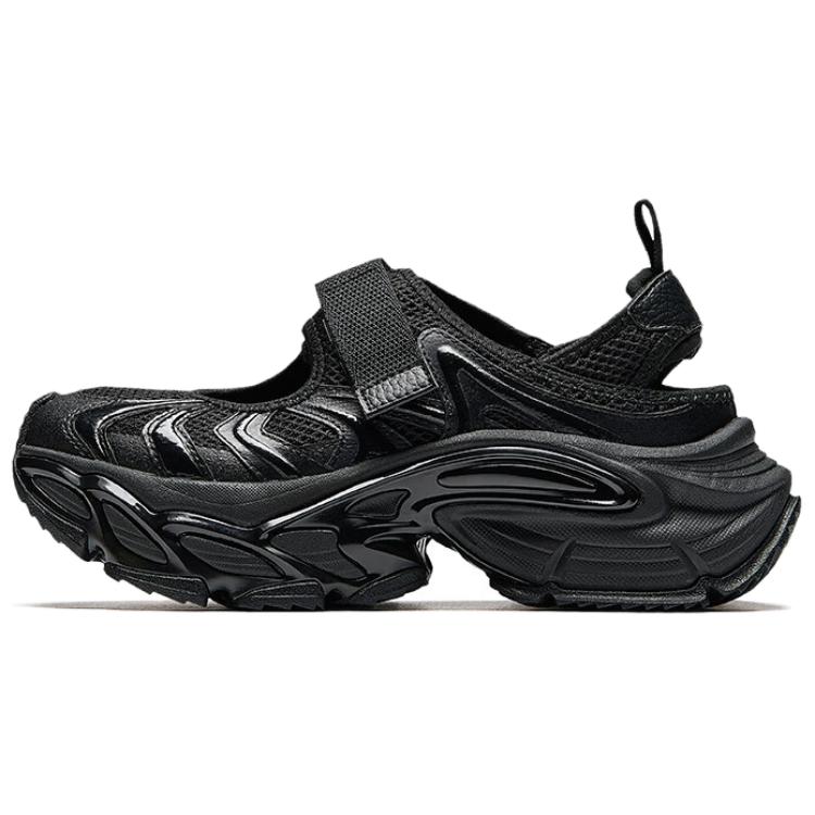 Anta Star Moon Abrasion Resistant Height Increasing Low Top Casual Shoes Women's Black