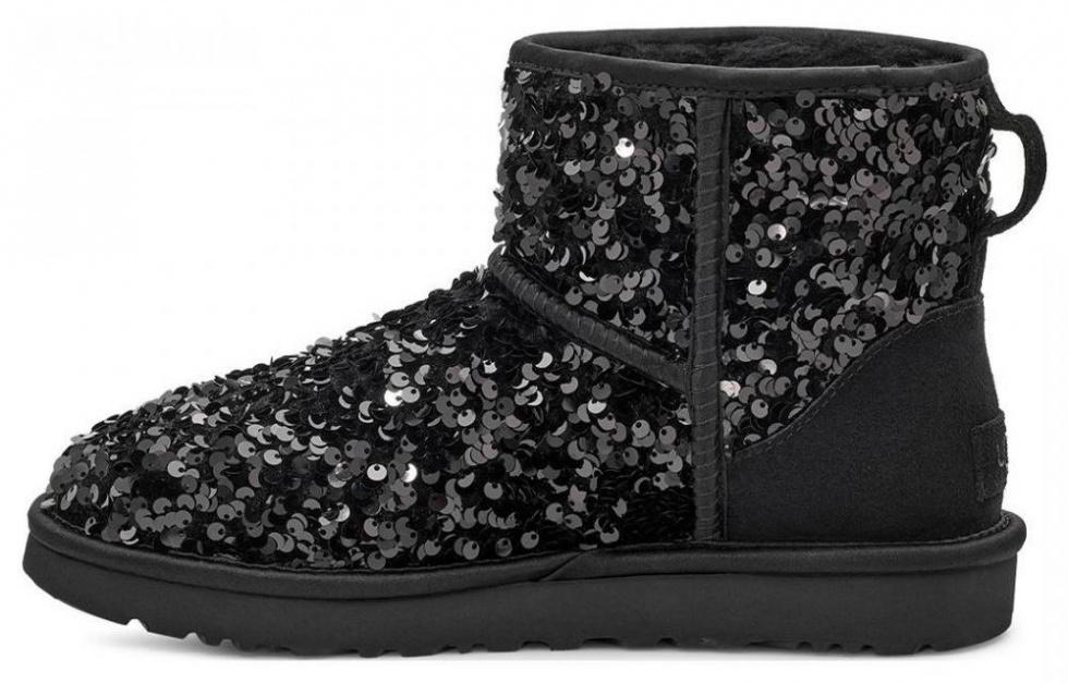 UGG Classic Mini Chunky Sequin Boot Black Women's