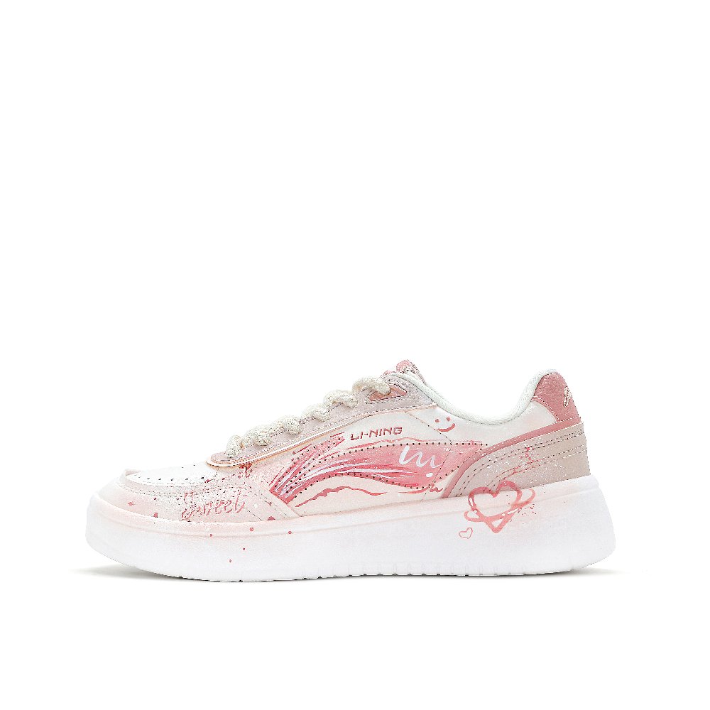LiNing Su Slip Resistant, Abrasion Resistant, And Balanced Low Top Skateboard Shoes Women's Pink