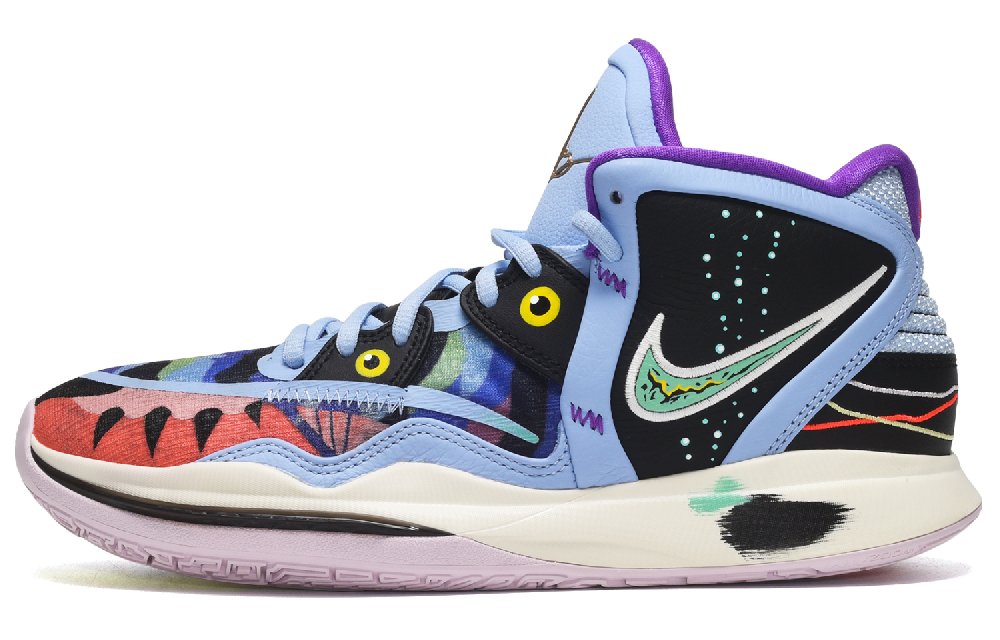 Nike Kyrie 8 Infinity CUS ID Avatar Pterodactyl Durable Breathable Mid-Top Basketball Shoes Unisex Blue Purple