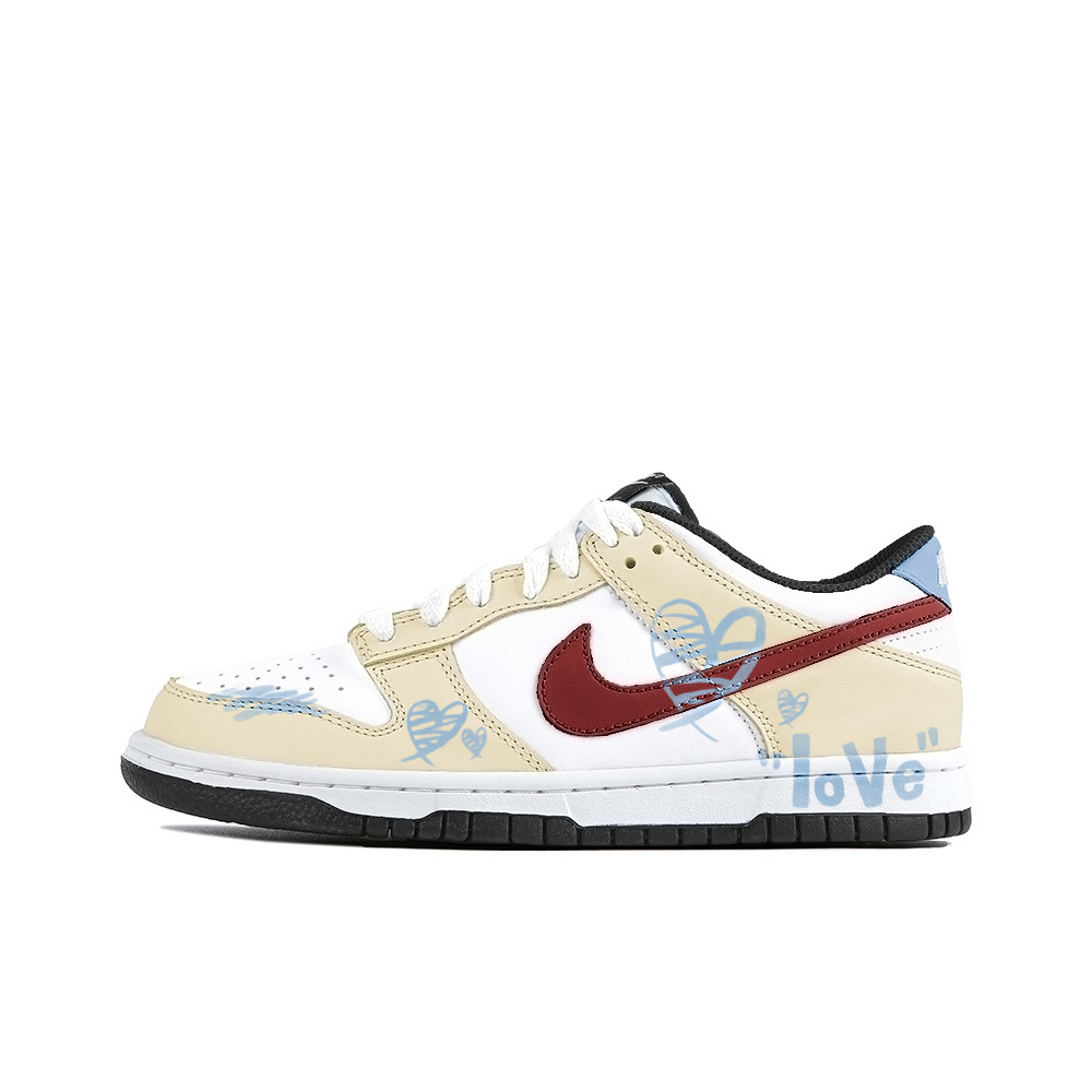 Nike Dunk Sad Little Cookie Amber Slip Resistant Cushioning Abrasion Resistant Low Top Skateboard Shoes GS Yellow