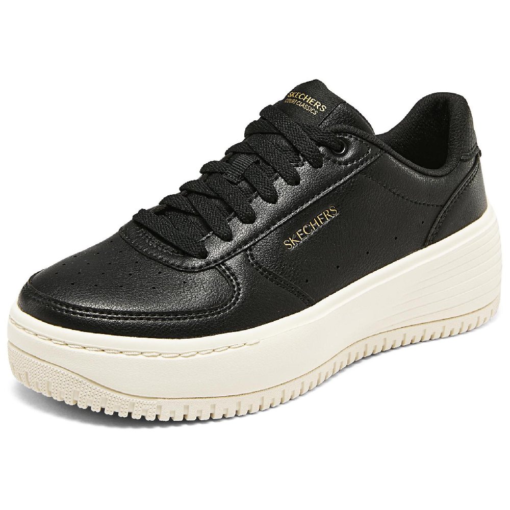 Skechers Court Classics Low Top Skateboard Shoes Women's Black White