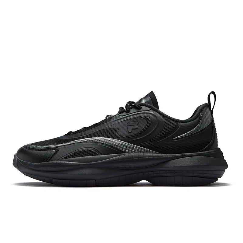 FILA FUSION RAY V Radiation 5th Generation Low Top Casual Shoes Men's Black Silver