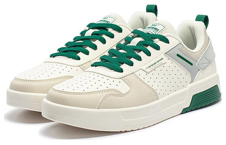 361° Cushioning, Wear Resistant Low Top Skateboard Shoes Men's White Green
