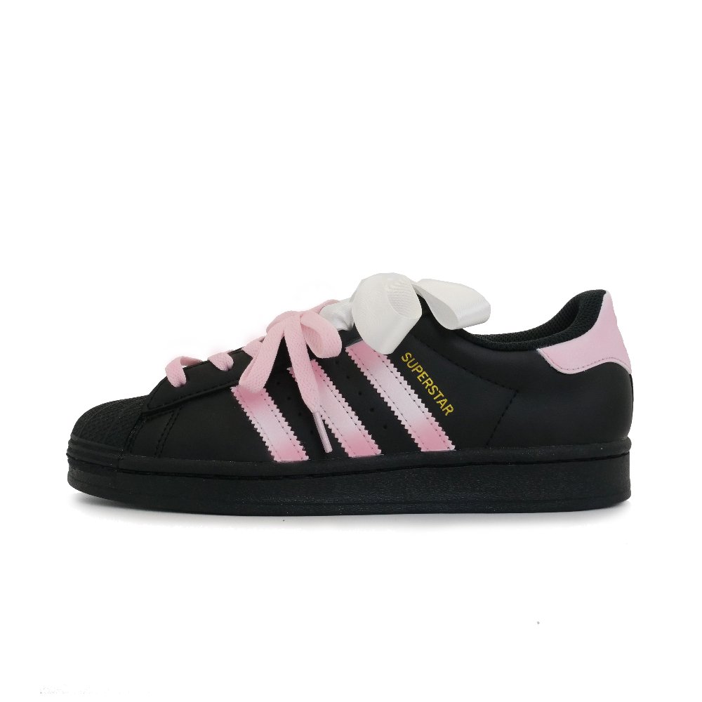 Adidas Originals SUPERSTAR Dusty Sakura Whispers Anti Slip Wear Resistant Low Top Skateboard Shoes Women's Black Pink