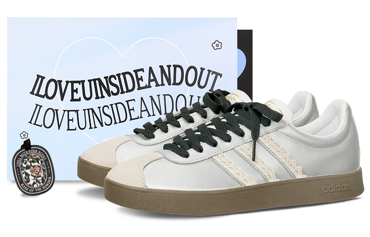 Adidas Neo Vl Court Low-Top Skateboard Shoes Unisex Silver Gray