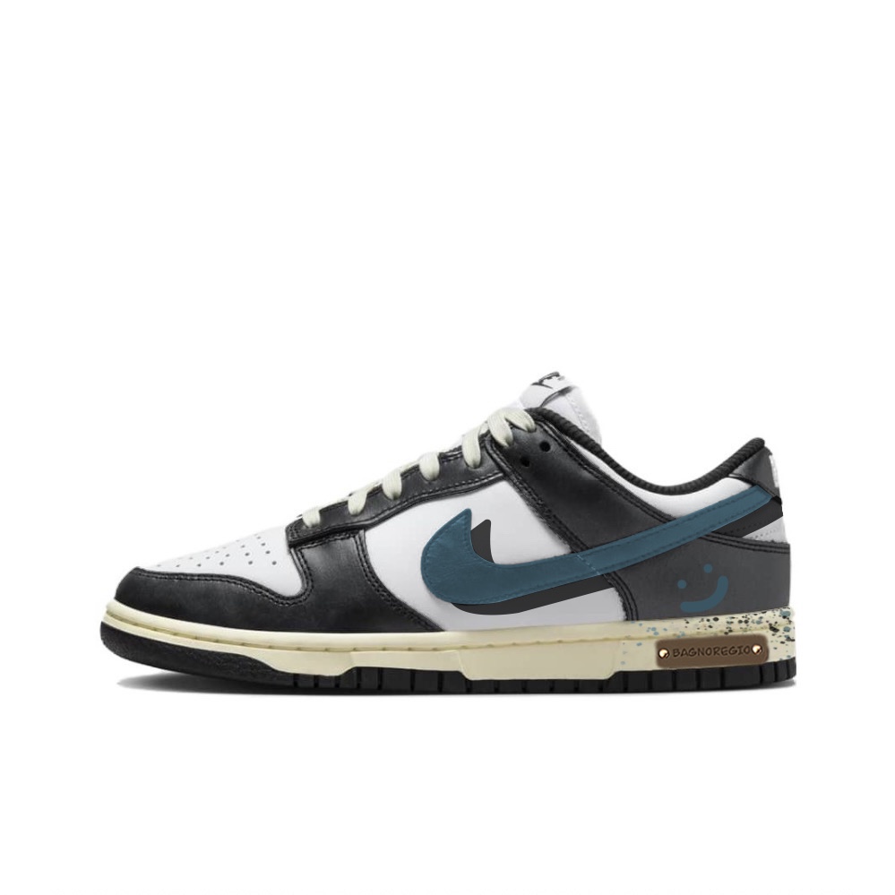 Nike Dunk Low-Top Skateboard Shoes Women's Black Blue