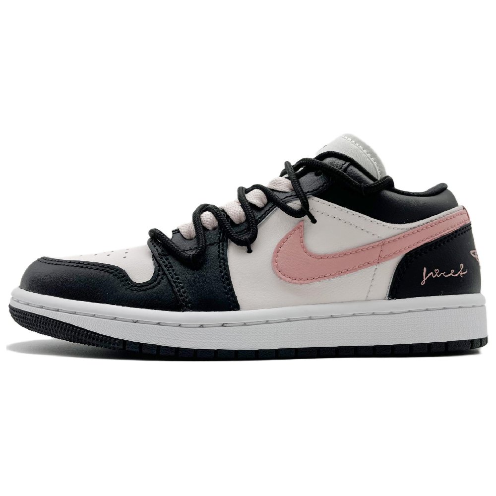 Jordan Air Jordan 1 Anti-Slip Wear-Resistant Low-Top Vintage Basketball Shoes Women's Black Pink