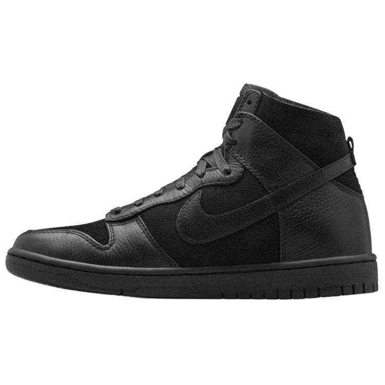 Nike Dunk Anti Slip Wear Resistant High Top Skateboard Shoes Unisex Black