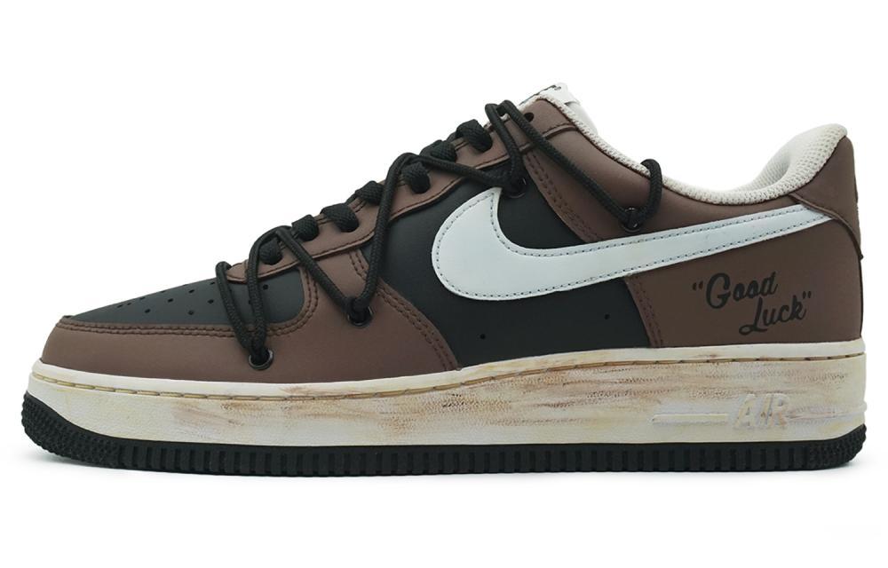 Nike Air Force 1 Low-Top Skateboard Shoes Men's Brown Black White