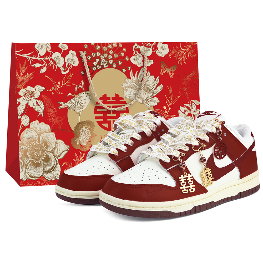 Nike Dunk Anti-Slip And Wear-Resistant Lightweight Low-Top Skateboard Shoes Women's Red