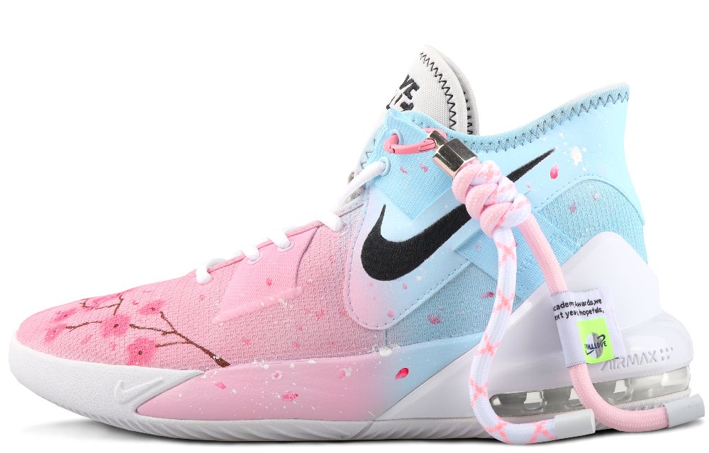 Nike Air Max Impact 2 Anti Slip Wear Resistant Mid Top Basketball Shoes Men's Blue Pink