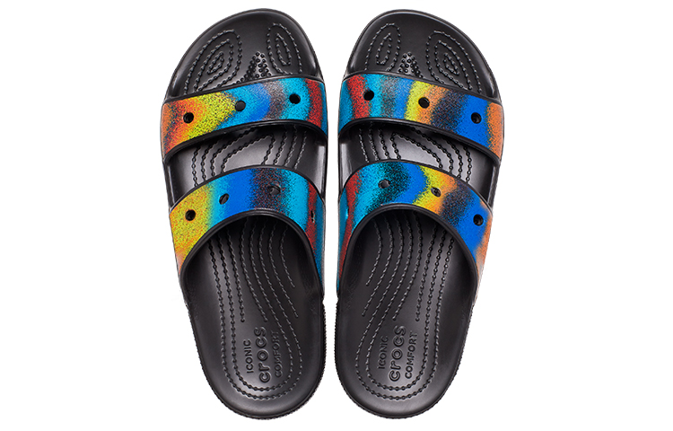 Crocs Slide Slippers Unisex Black/Multicolor Color
