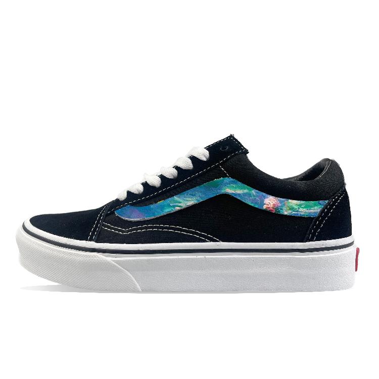Vans Old Skool Black Low Top Skateboard Shoes Unisex Black Blue