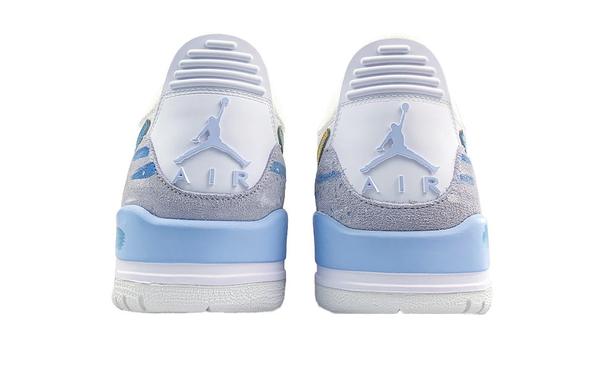 Jordan Legacy 312 Anti Slip Wear Resistant Low Top Vintage Basketball Shoes Men's White Gray Blue купить в интернет-магазине Yoocart с быстрой доставкой по России.