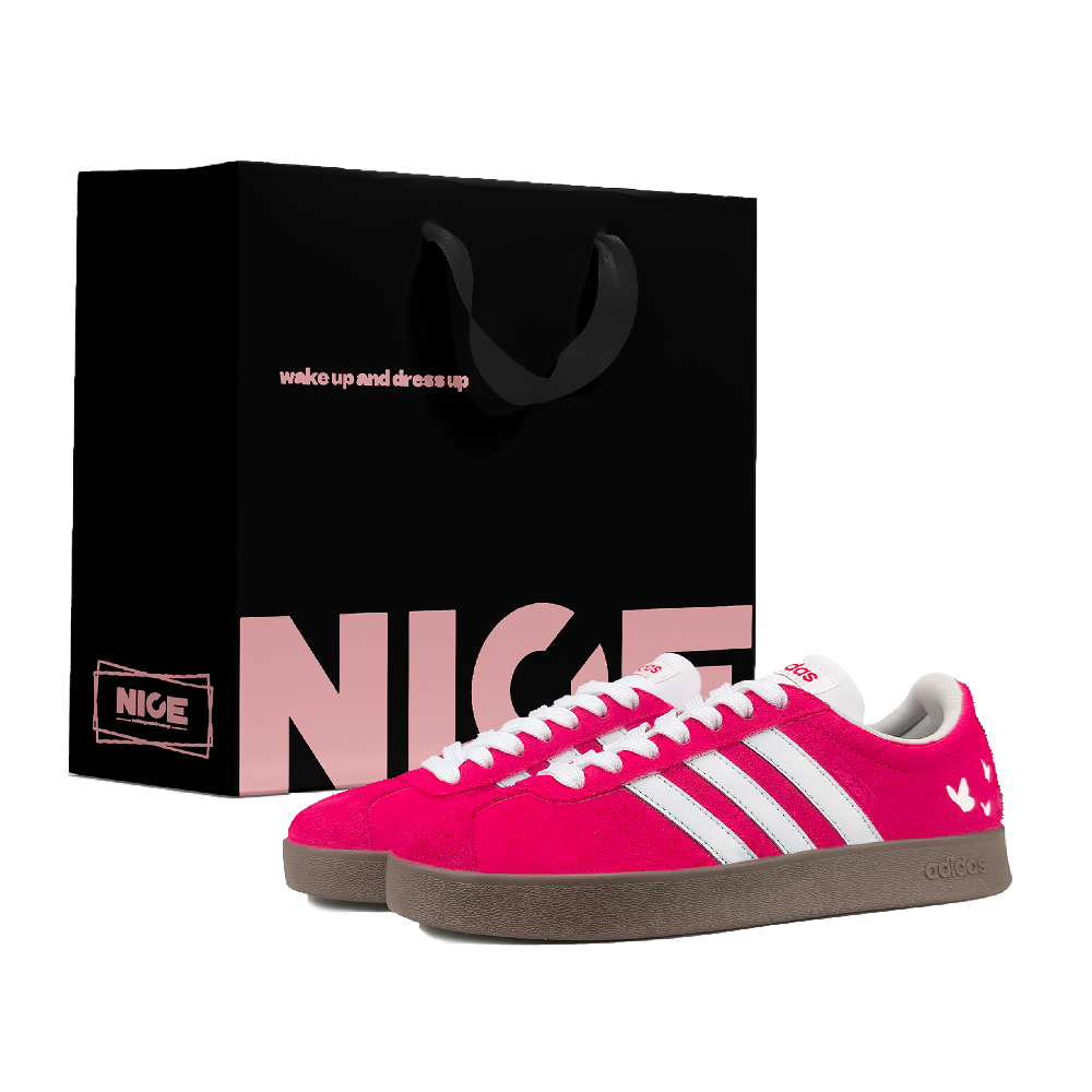 Adidas VL COURT 2.0 Abrasion Resistant Low Top Skateboard Shoes Unisex Red