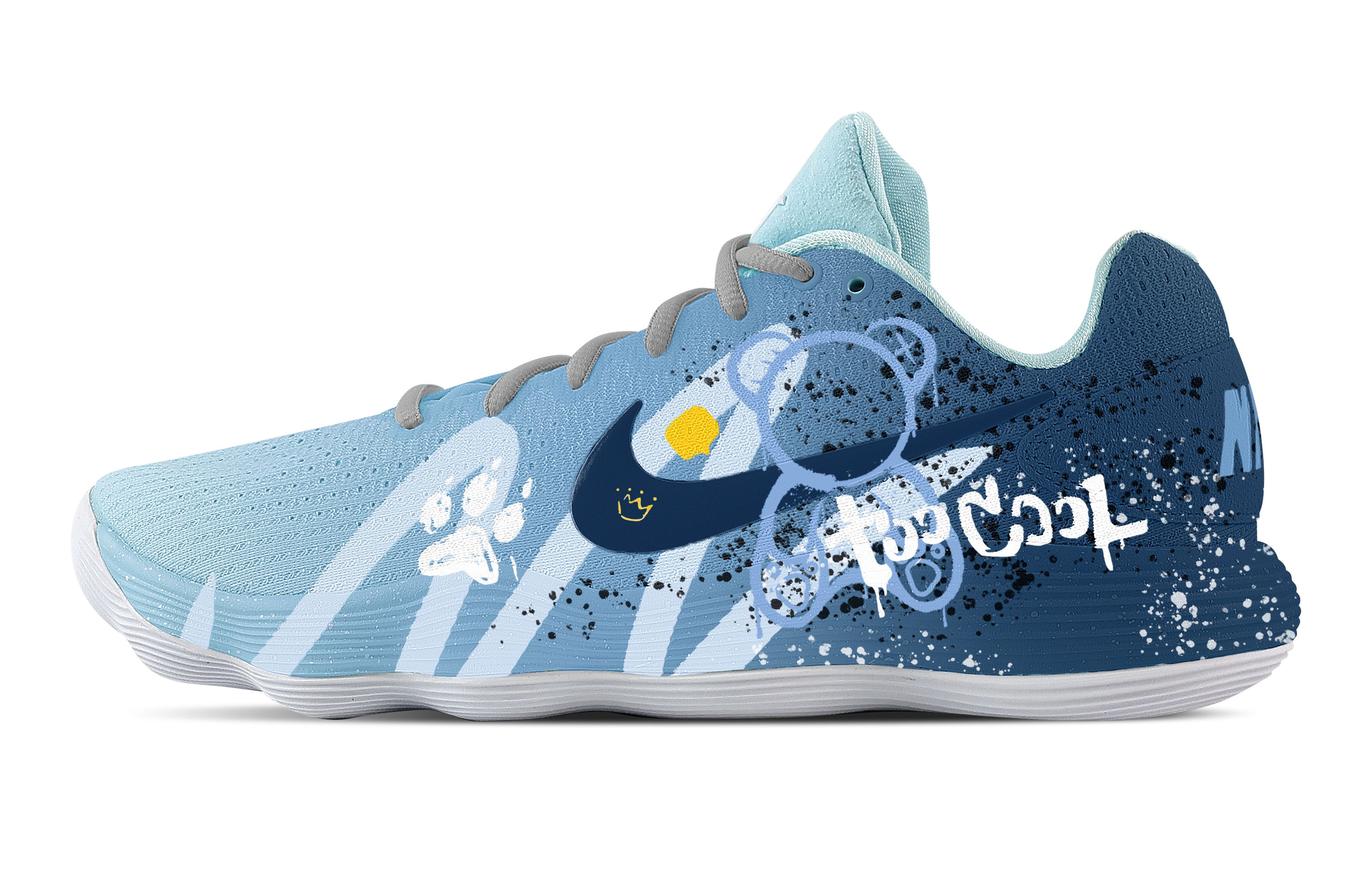 Nike Hyperdunk 2017 Memphis Ice Blue, Heart Box Cushioning, Wear Resistant Low top Basketball Shoes Men's