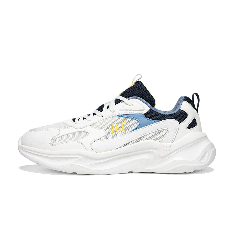 361° Abrasion Resistant, Breathable, Lightweight Low Top Casual Shoes Men's Feather White Oil Ink Blue