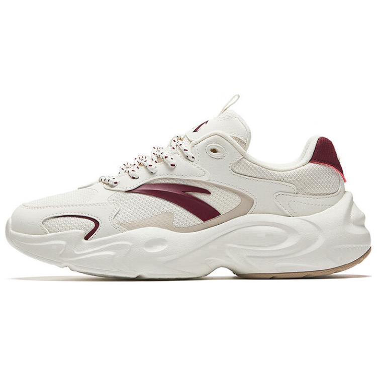 Anta Travel Style Cushioning Anti-Slip And Wear-Resistant Low-Top Casual Shoes Women's White Red