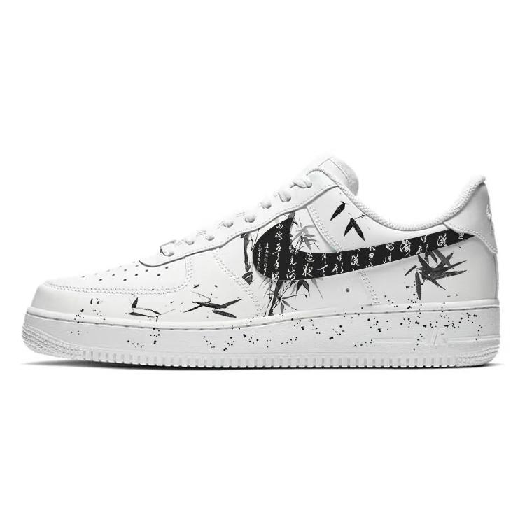 Nike Air Force 1 Air Force 1 Slip-Resistant Cushioning Wear-Resistant Low-Top Skateboard Shoes Men's White Black