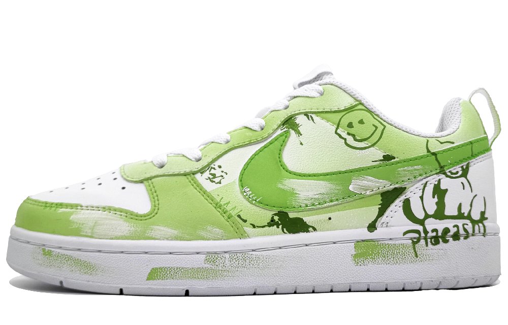 Nike Court Borough 2 Slip-Resistant Cushioning Wear-Resistant Low-Top Skateboard Shoes Women's Bamboo Willow Green