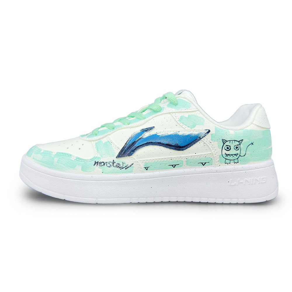 LiNing Pontoon Boats Anti Slip And Wear Resistant Breathable Low Top Skateboard Shoes Men's Mint Green