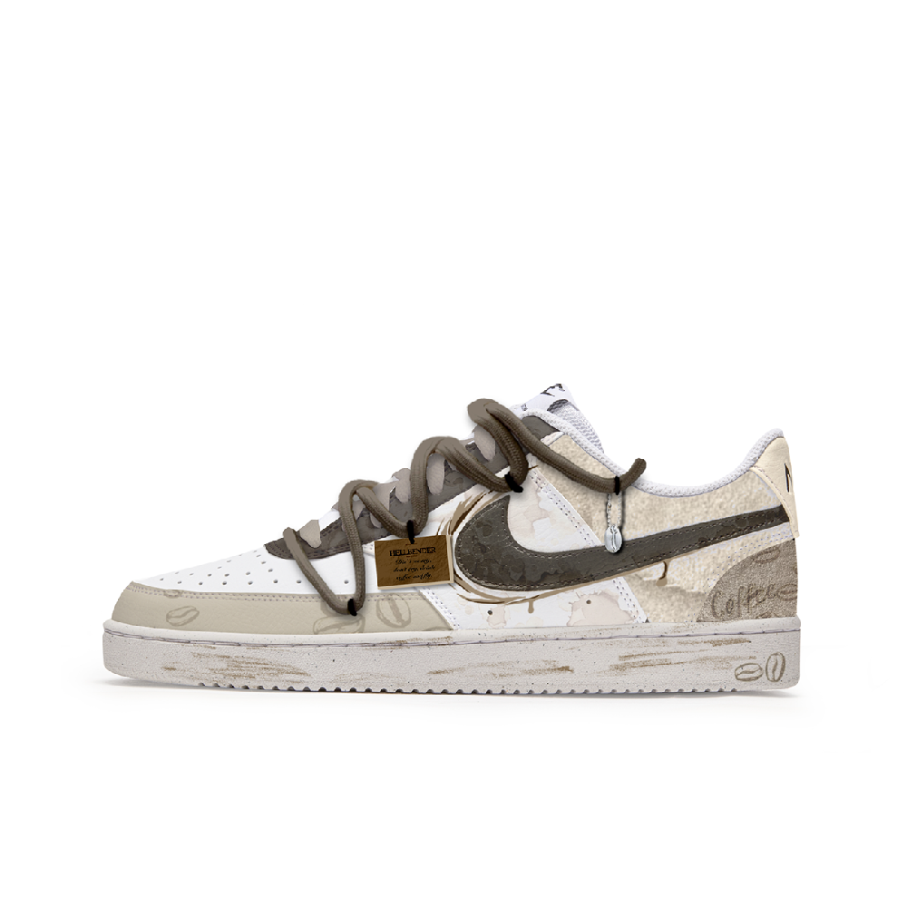 Nike Court Vision 1 Slip-Resistant Cushioning Low-Top Skateboard Shoes Men's Tan