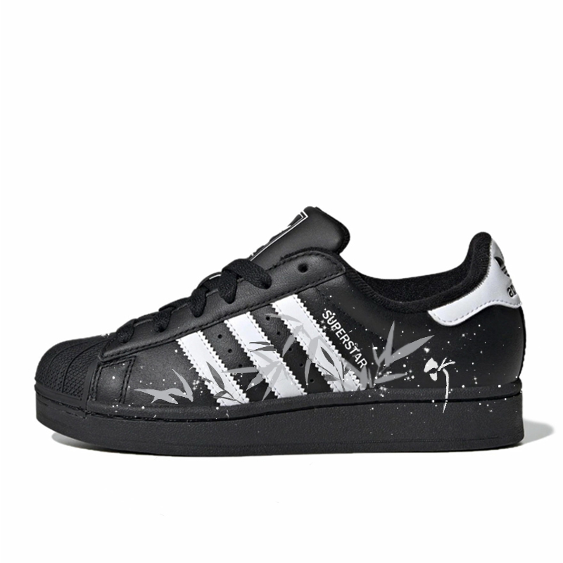 Adidas Originals Superstar 2 Bamboo Blade Abrasion Resistant Low Top Skateboard Shoes Unisex Black White
