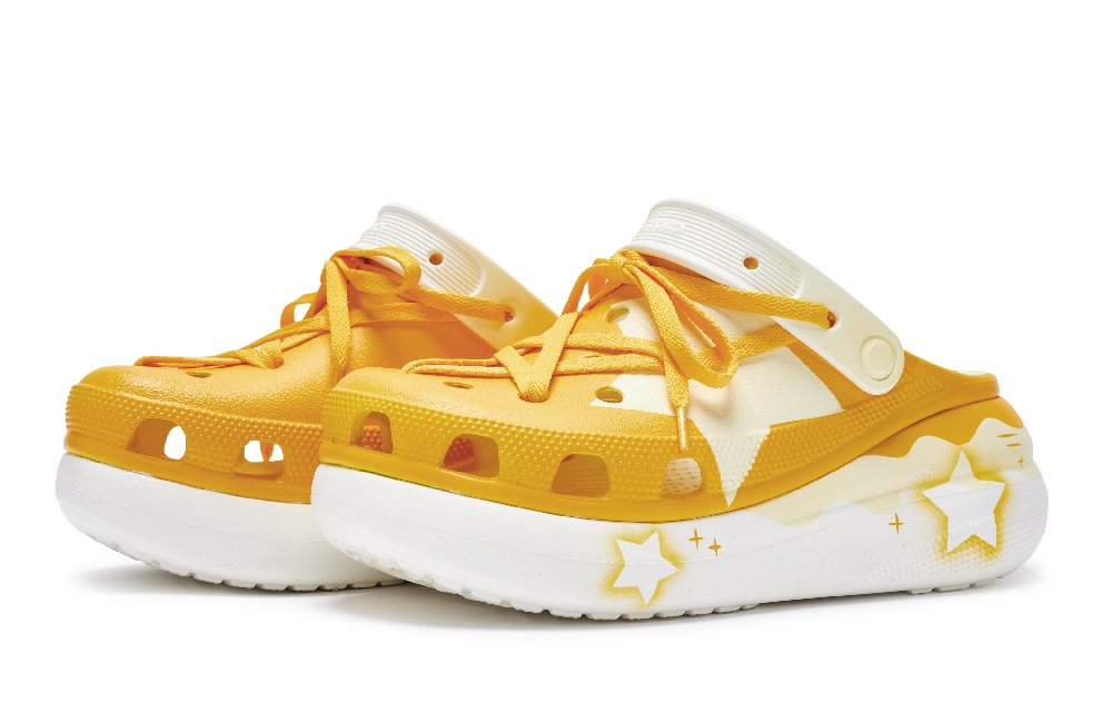 Crocs Crush Clog 811 Manufacturing Cheese Star Clogs Unisex Orange Yellow White