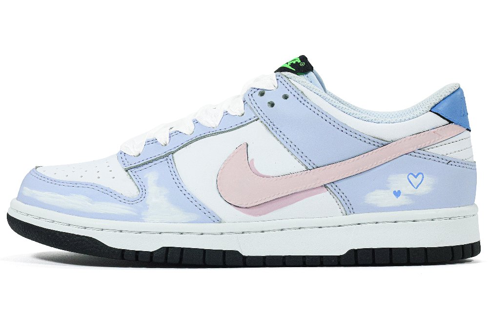 Nike Dunk Wearable Misty Moon Anti-Slip And Wear-Resistant Lightweight Low-Top Skateboard Shoes GS Pink Blue