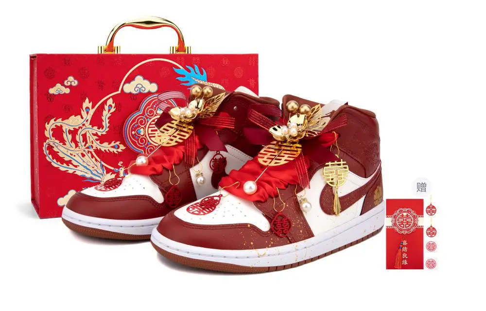Jordan Air Jordan 1 Mid-Top Vintage Basketball Shoes Unisex True Red
