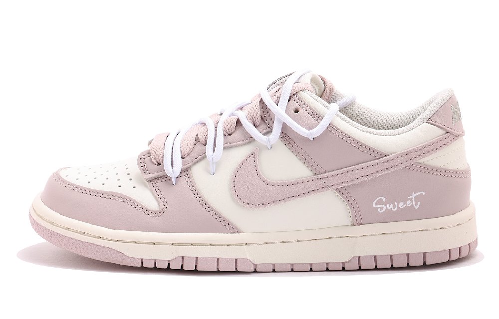 Nike Dunk Anti Slip Wear Resistant Low Top Skateboard Shoes Women's Pink White