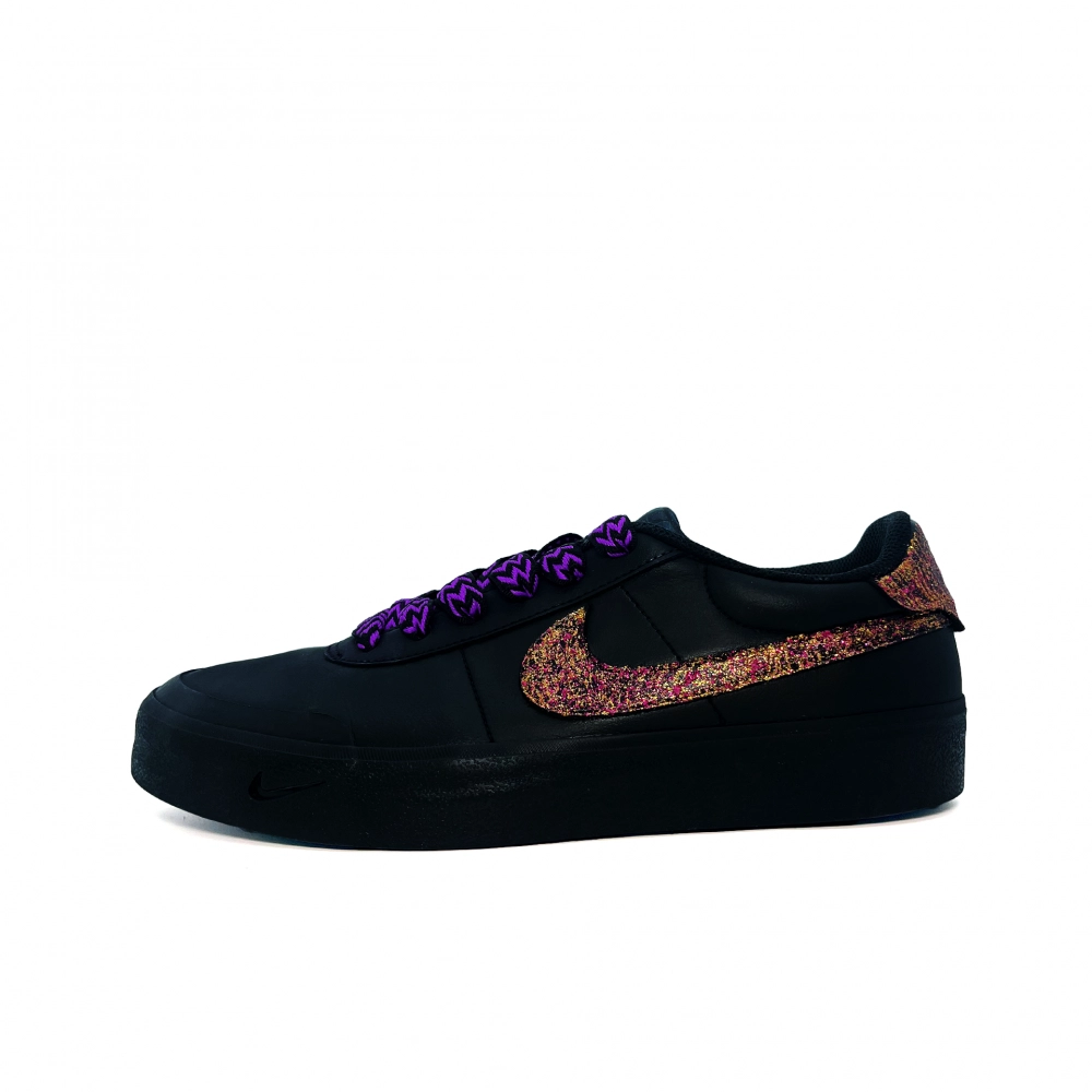Nike Court Shot Floral All Over Star Abrasion Resistant Low top Skateboard Shoes Men's Black Gold