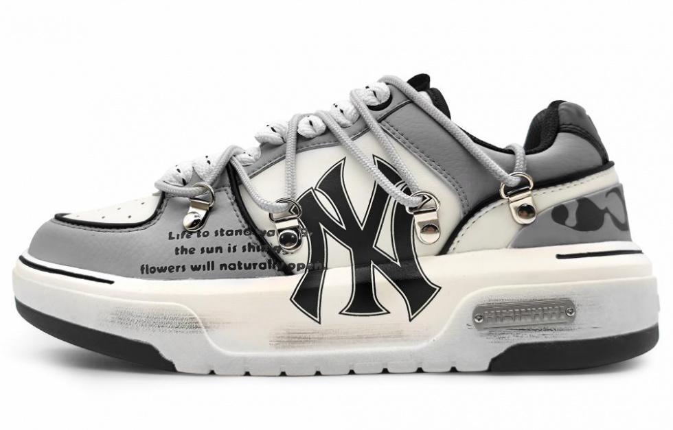 MLB Chunky Liner Wear-Resistant Height Increasing Low-Top Skateboard Shoes Unisex Concrete Gray
