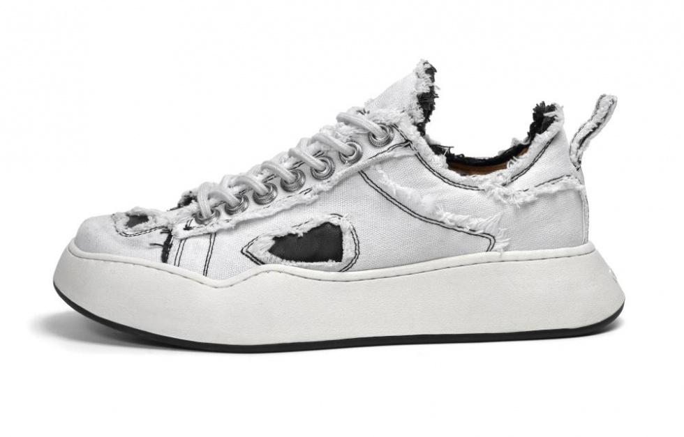 CROOKED CARD Anti-Slip Wear-Resistant Low-Top Skateboard Shoes Unisex White