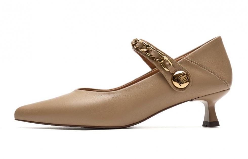 EBLAN Flat Mary Jane Shoes Women's Apricot