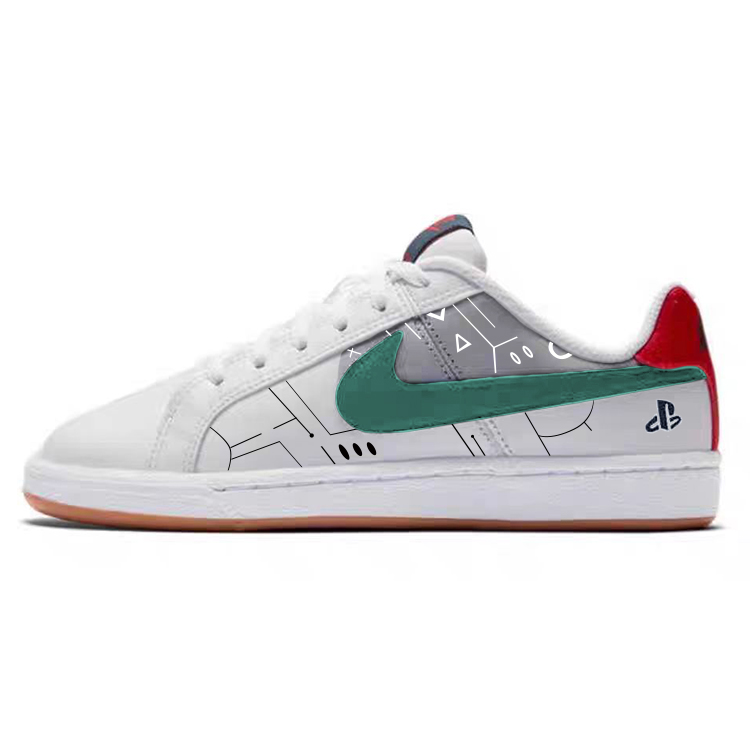 Nike Court Royale Tech Shadow Anti-Slip And Wear-Resistant Lightweight Low-Top Skateboard Shoes GS White Red