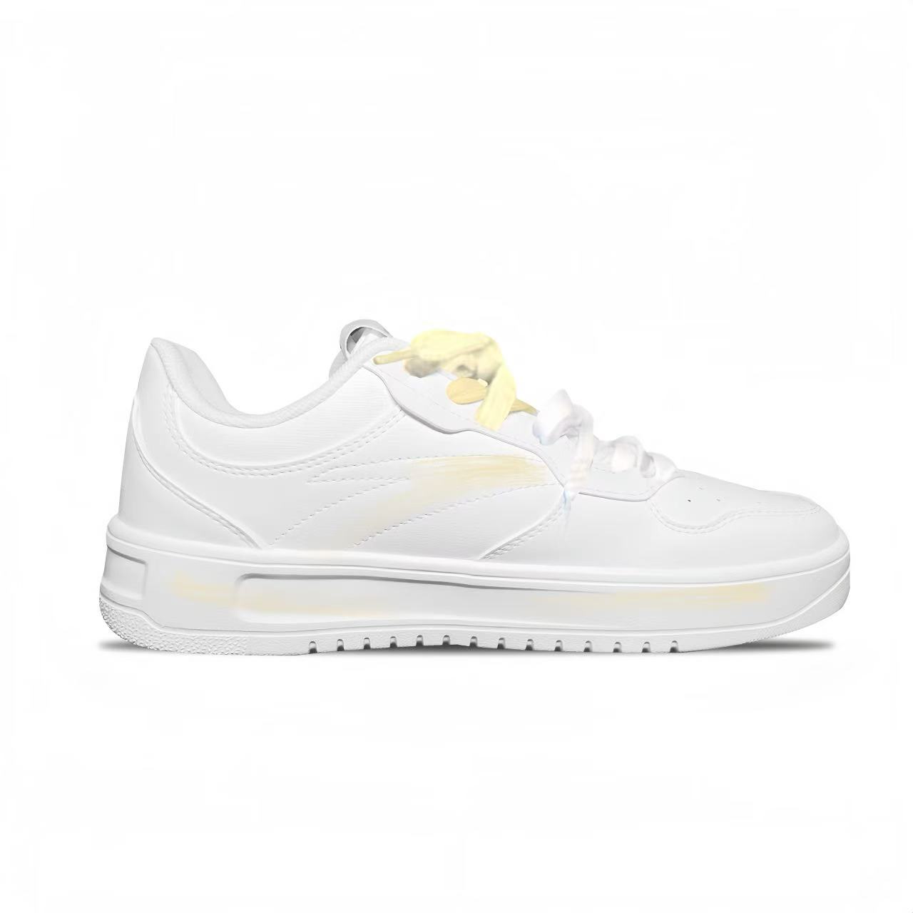 Anta Relaxed Slip Resistant Cushioning Low top Skateboard Shoes Unisex White